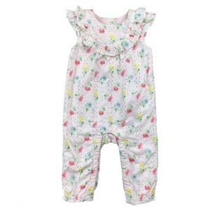 EUC Janie and Jack Spring Floral Print Eyelet Jumpsuit Size:12-18 months| Spring